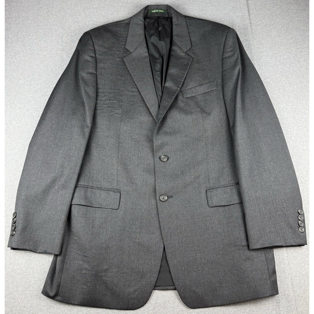 Lauren Ralph Lauren Wool Blazer Sport Coat Gray 2 Button Made Canada Men's